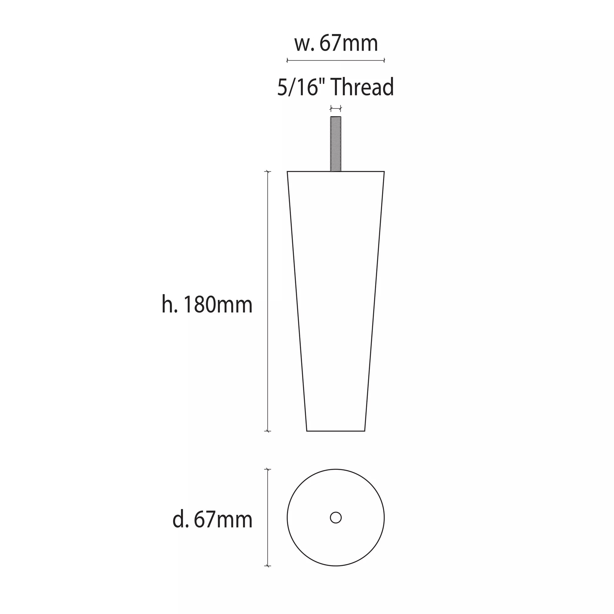Parker Leg Raw Beech 180mm - Image 2