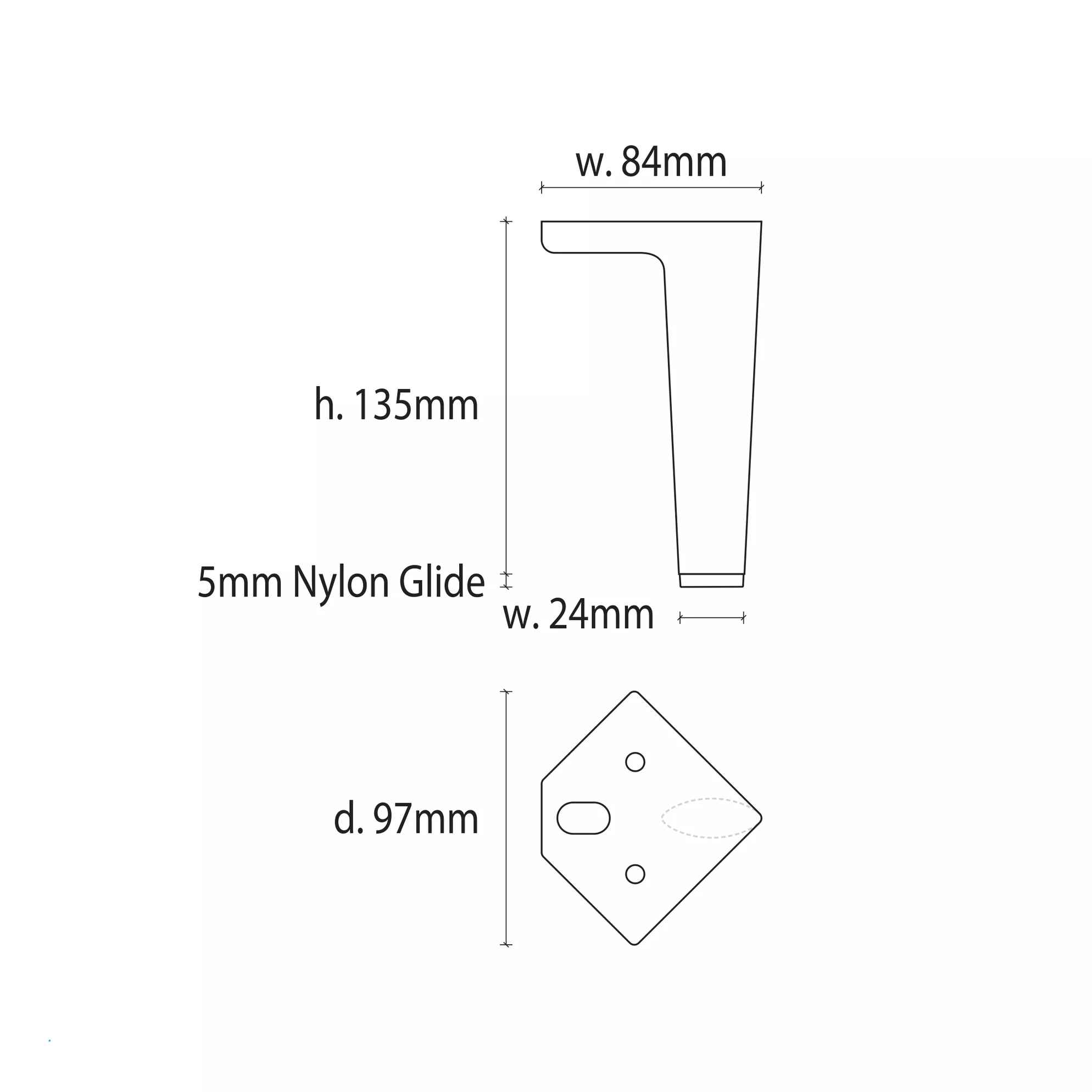 Rossetti 140mm Leg Matte Black - Image 2