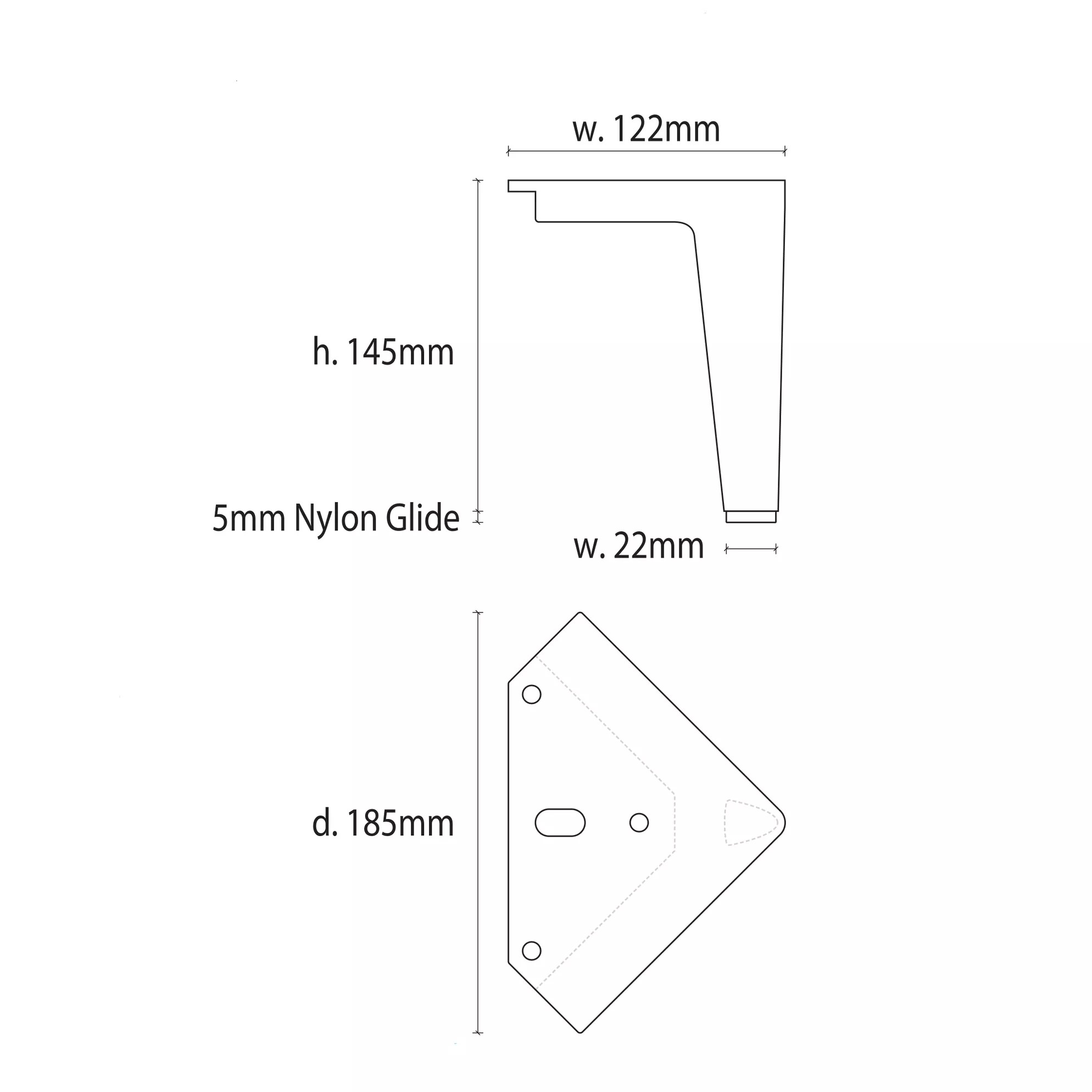 Santoni 150mm Leg Matte Black - Image 2