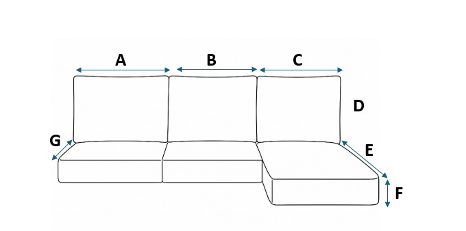 3 Seater Chaise Measurements