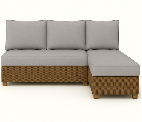 3 seater long base chaise platinum