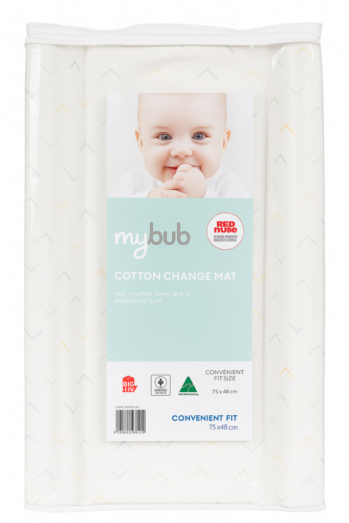 MyBub cotton baby change mat — Australian Made with padded sides and waterproof layer