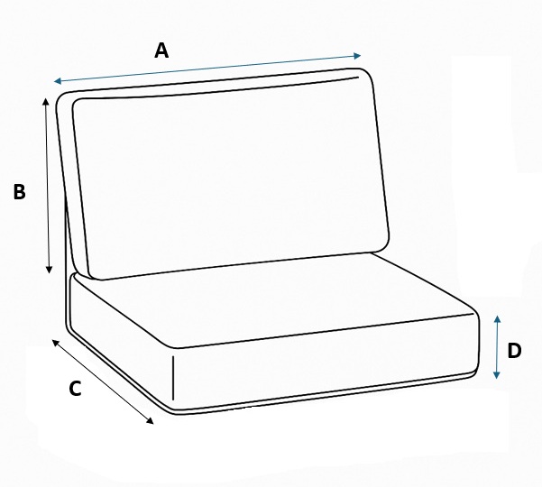 Seat & Back Drawing measurements