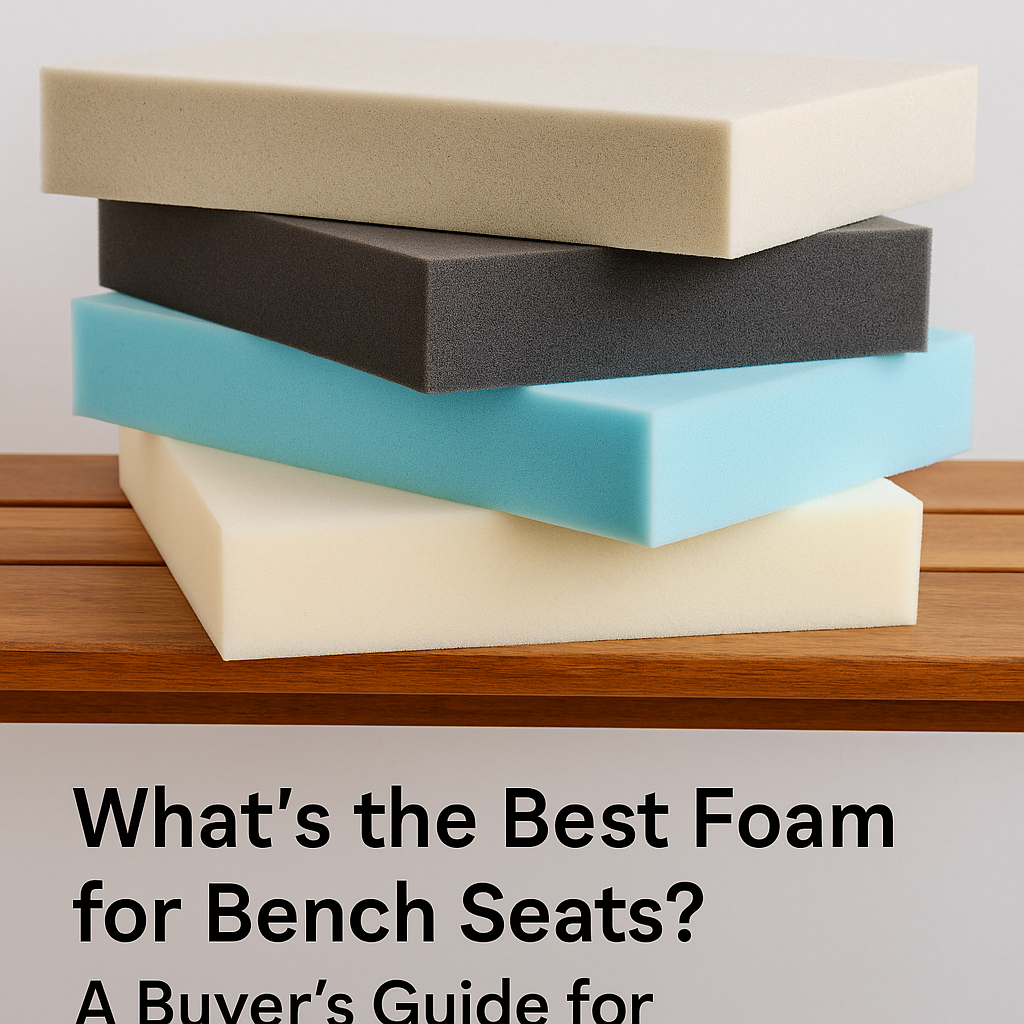 Stack of foam cushions showing types of foam for bench seat us