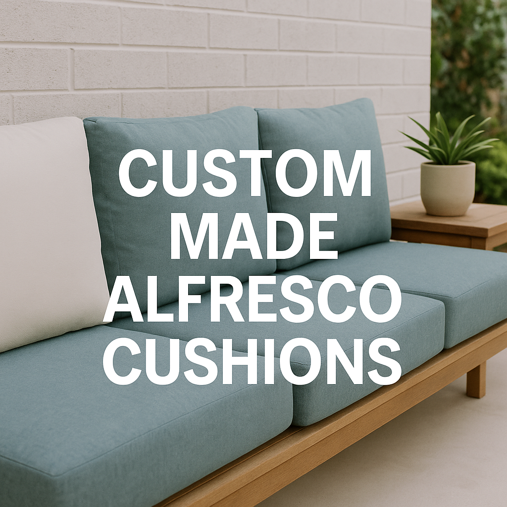 Custom made alfresco cushions on outdoor bench