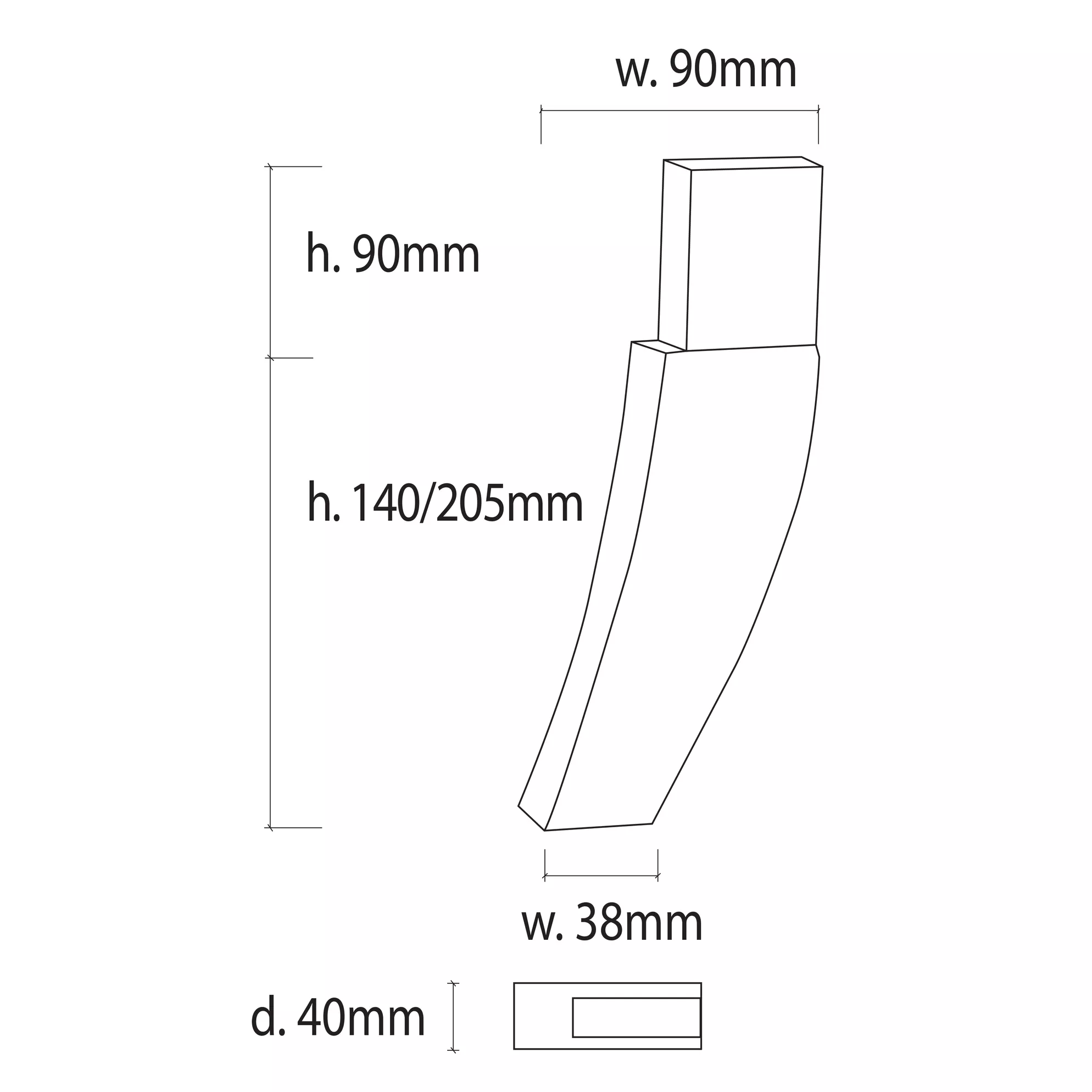 Back leg raw 230mm - Image 2