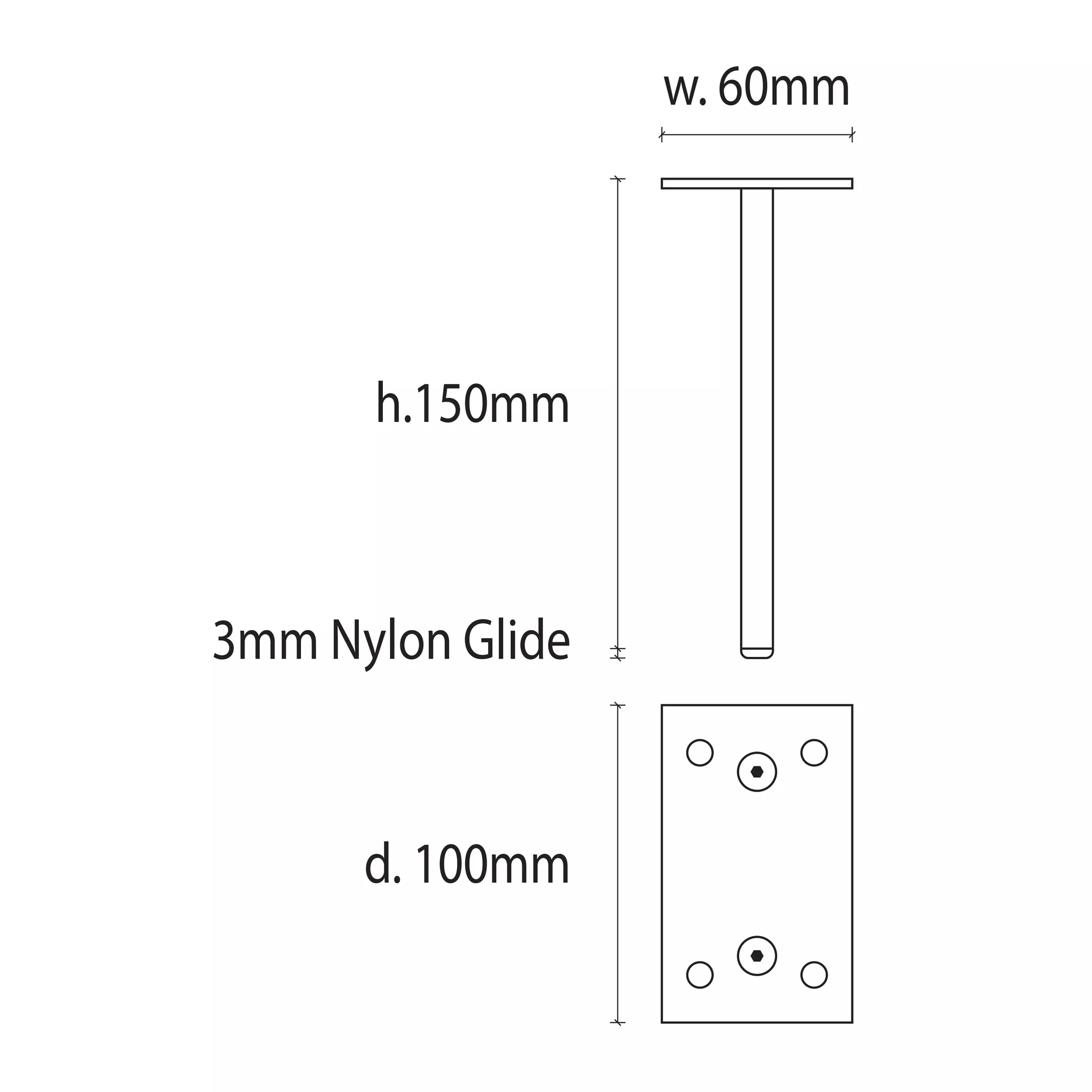 Blade 150mm Leg Polished - Image 2