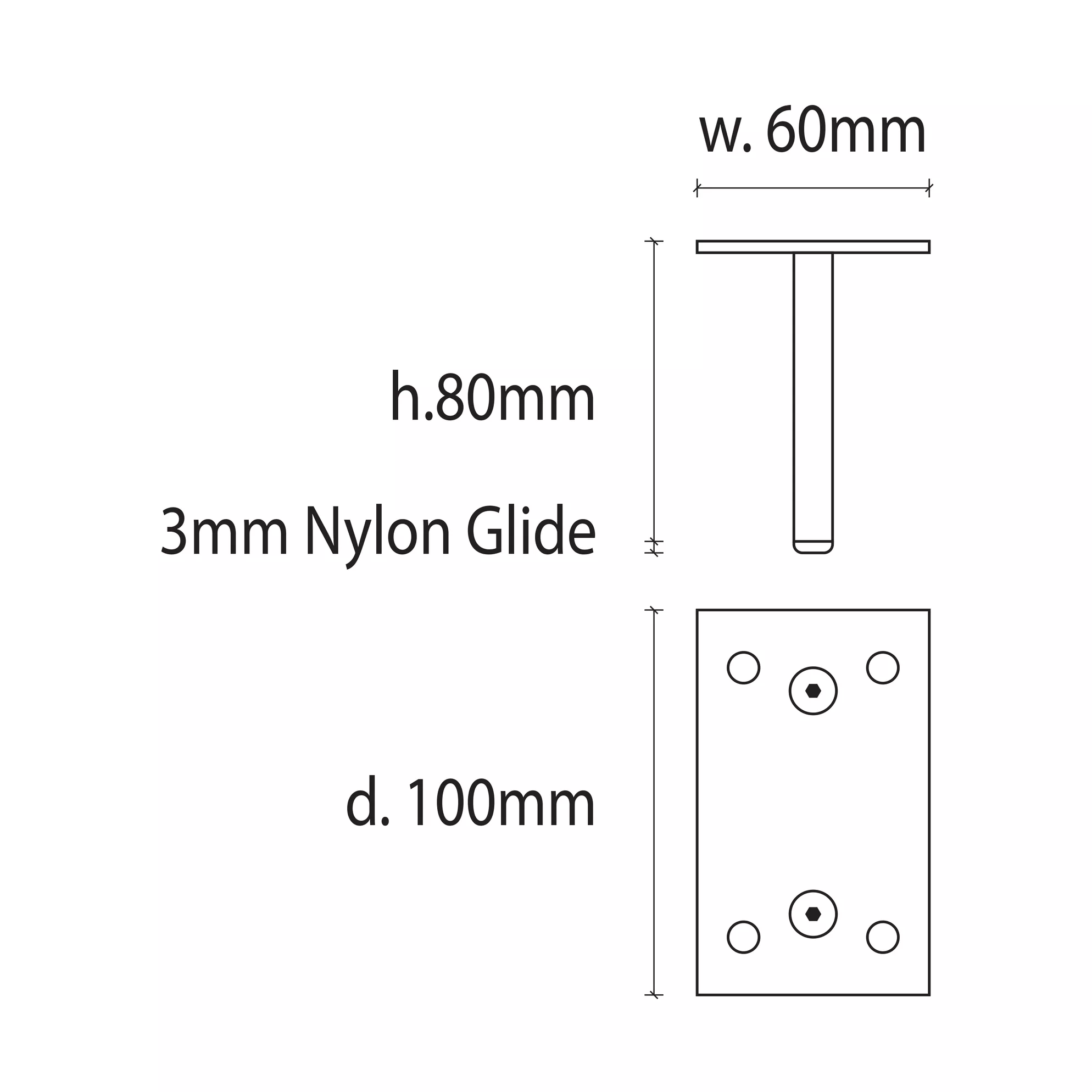 Blade 80mm Leg Polished - Image 2