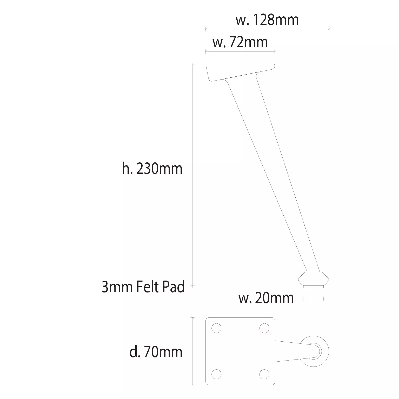 blahnick satin finish chair leg