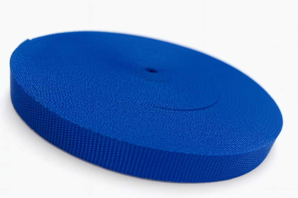 Blue 25mm wide polypropylene strapping
