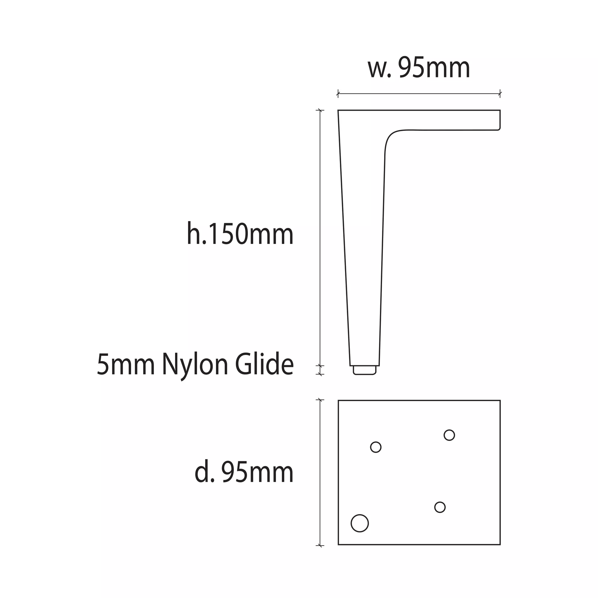 Borsari chair leg dimension