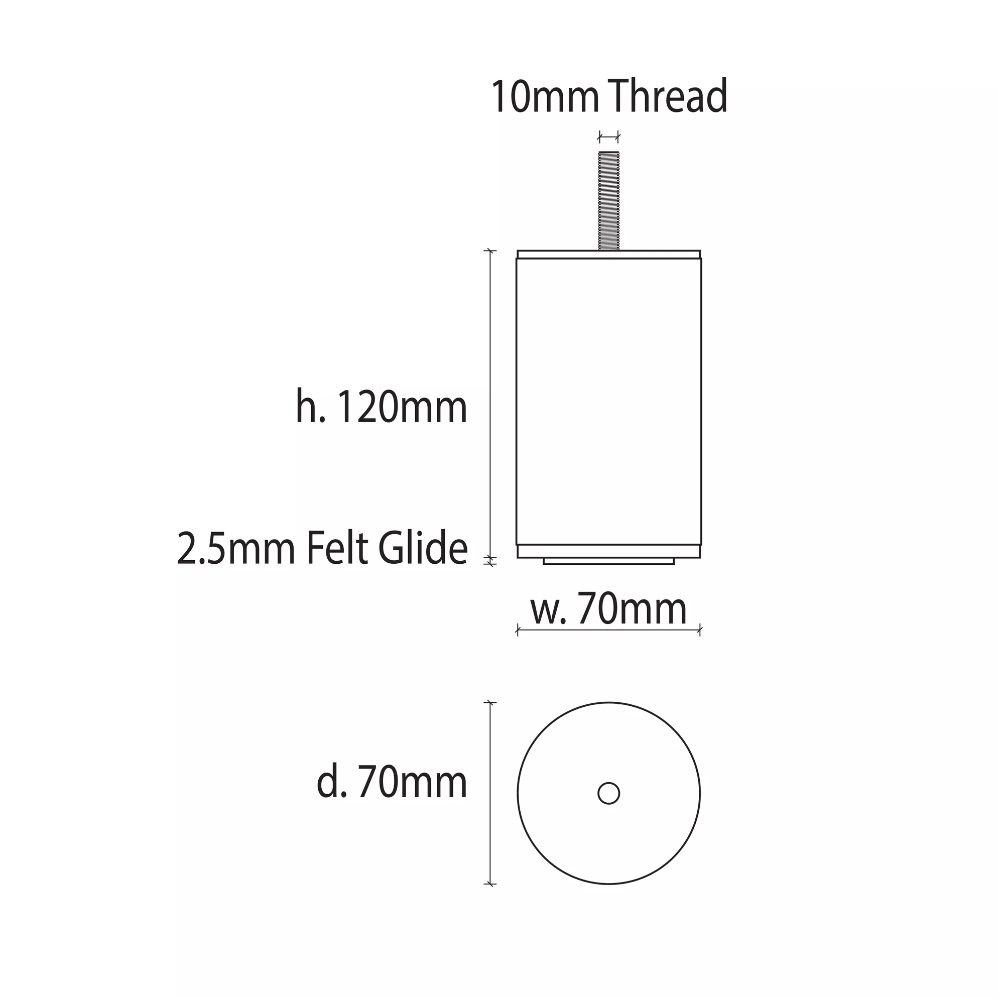 Bravo 120mm Leg Satin spec