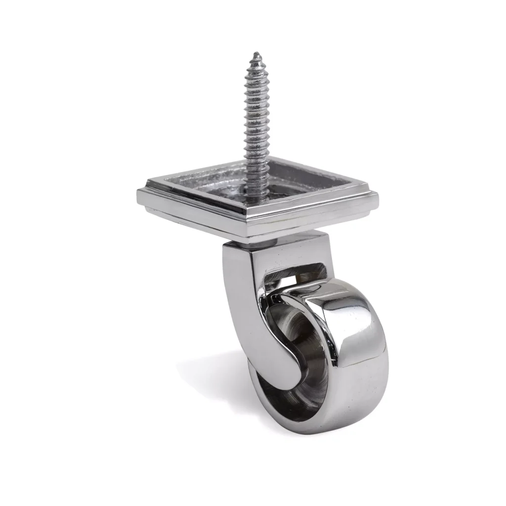 Castor Plate & Screw Chrome