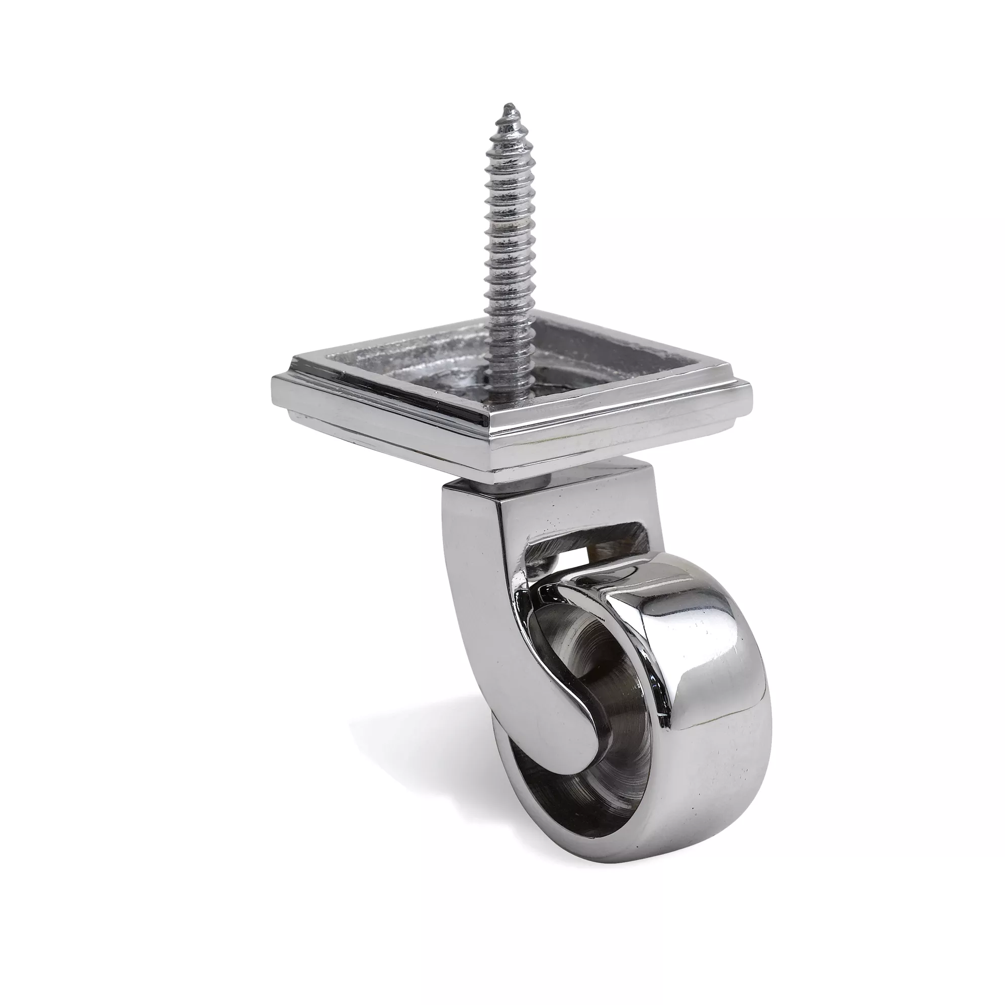 Castor Plate & Screw Chrome