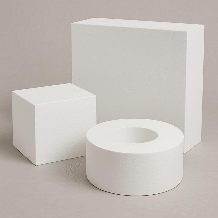 Polystyrene plumber blocks for pipe support – small, large and round EPS options