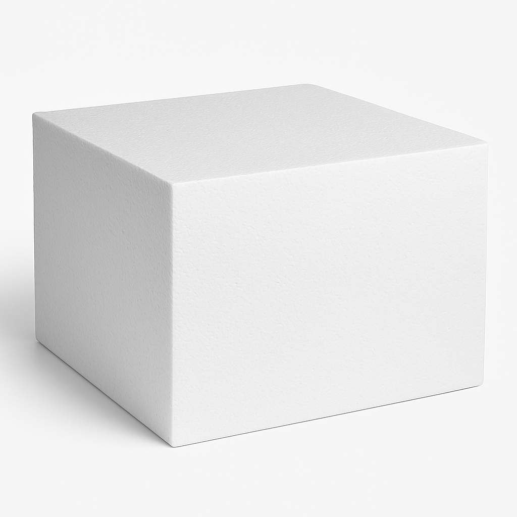 White polystyrene block