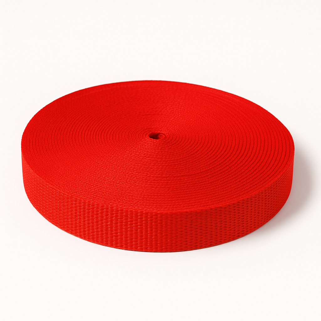 Red polypropylene webbing