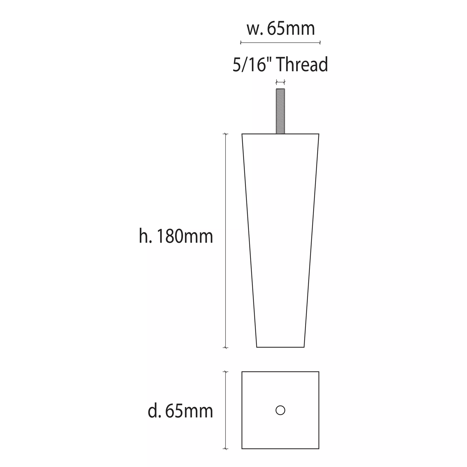 Worthington Leg Raw Beech 180mm - Image 2