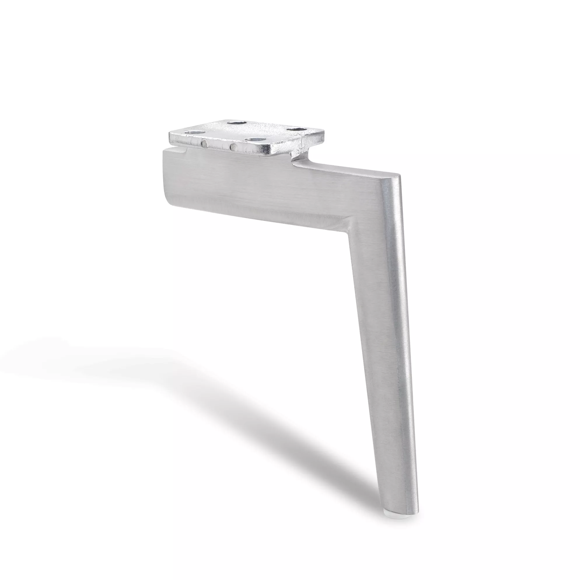 Zenith 190mm brushed steel furniture leg with nylon glide for upholstery projects