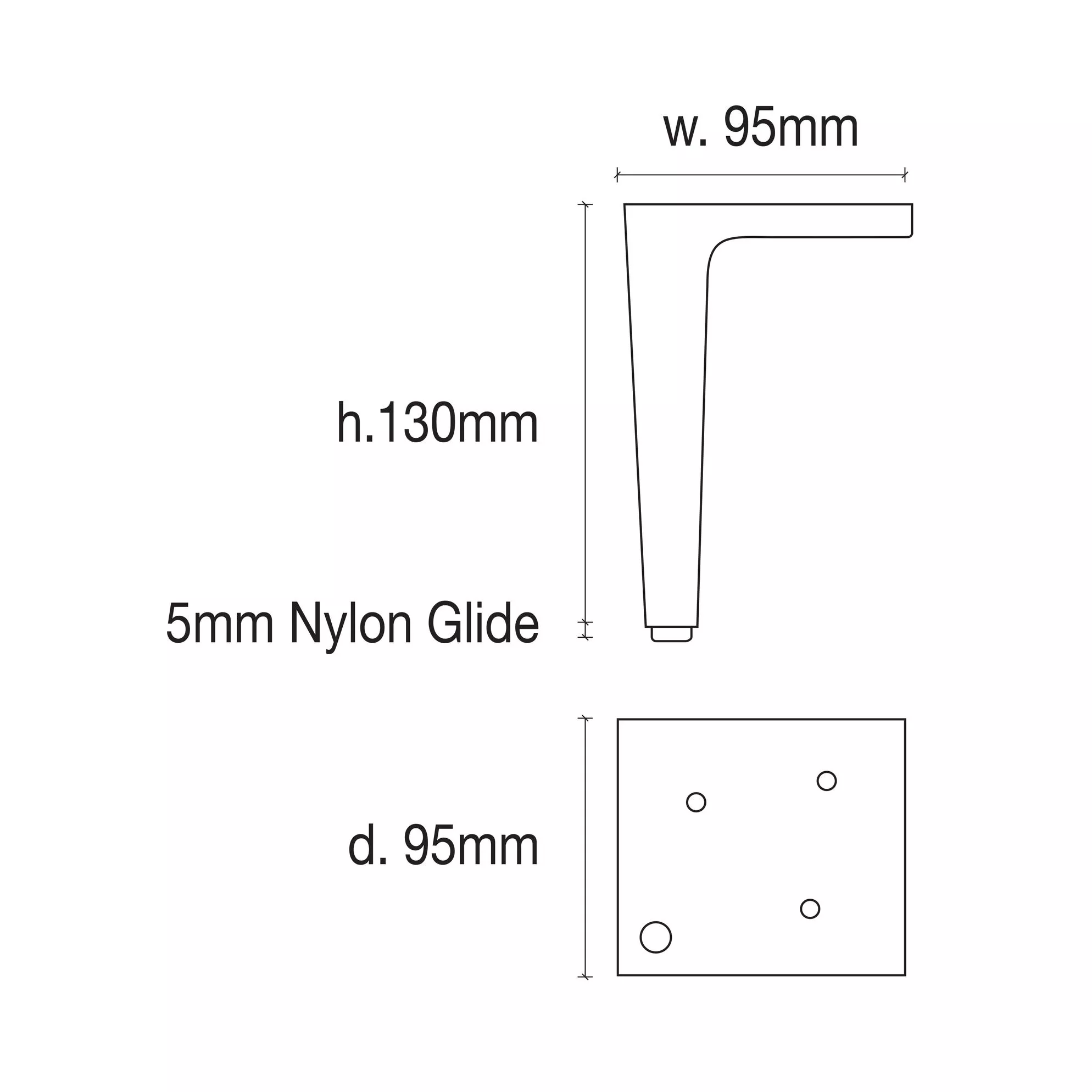 Borsari black nickel chair leg dimensions