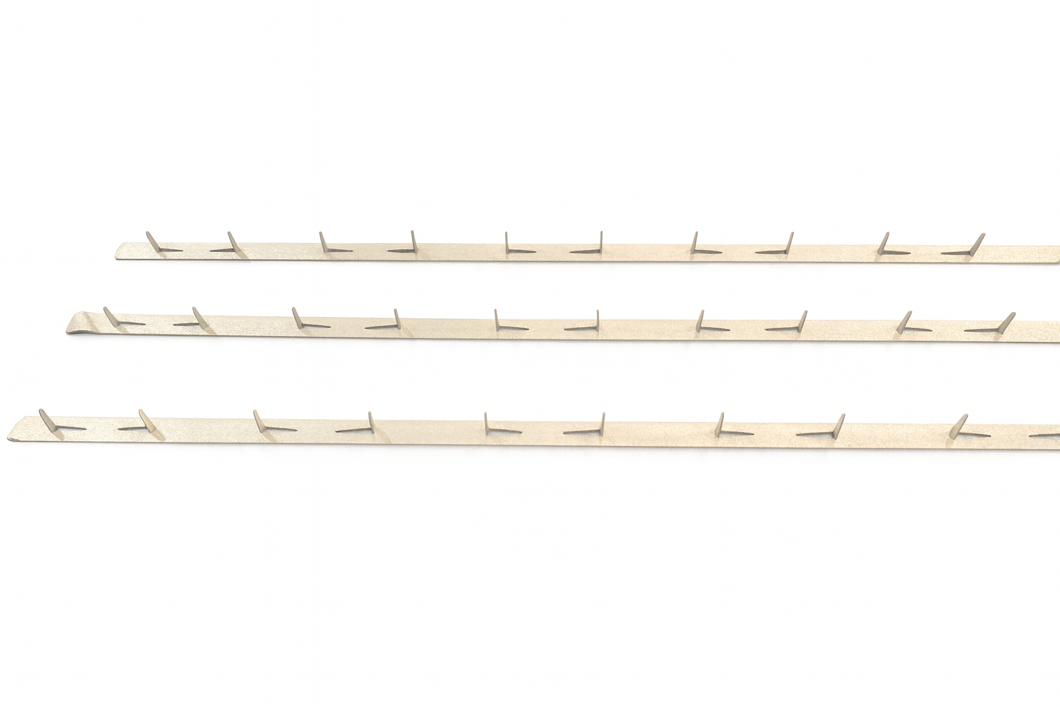 Metal back tacking strips