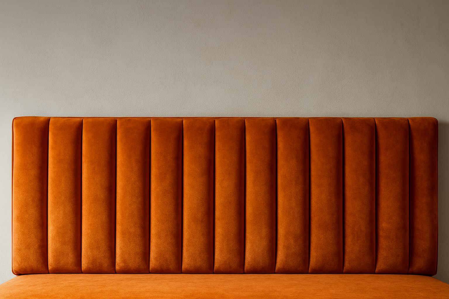 Fluted upholstered backrest panel custom made