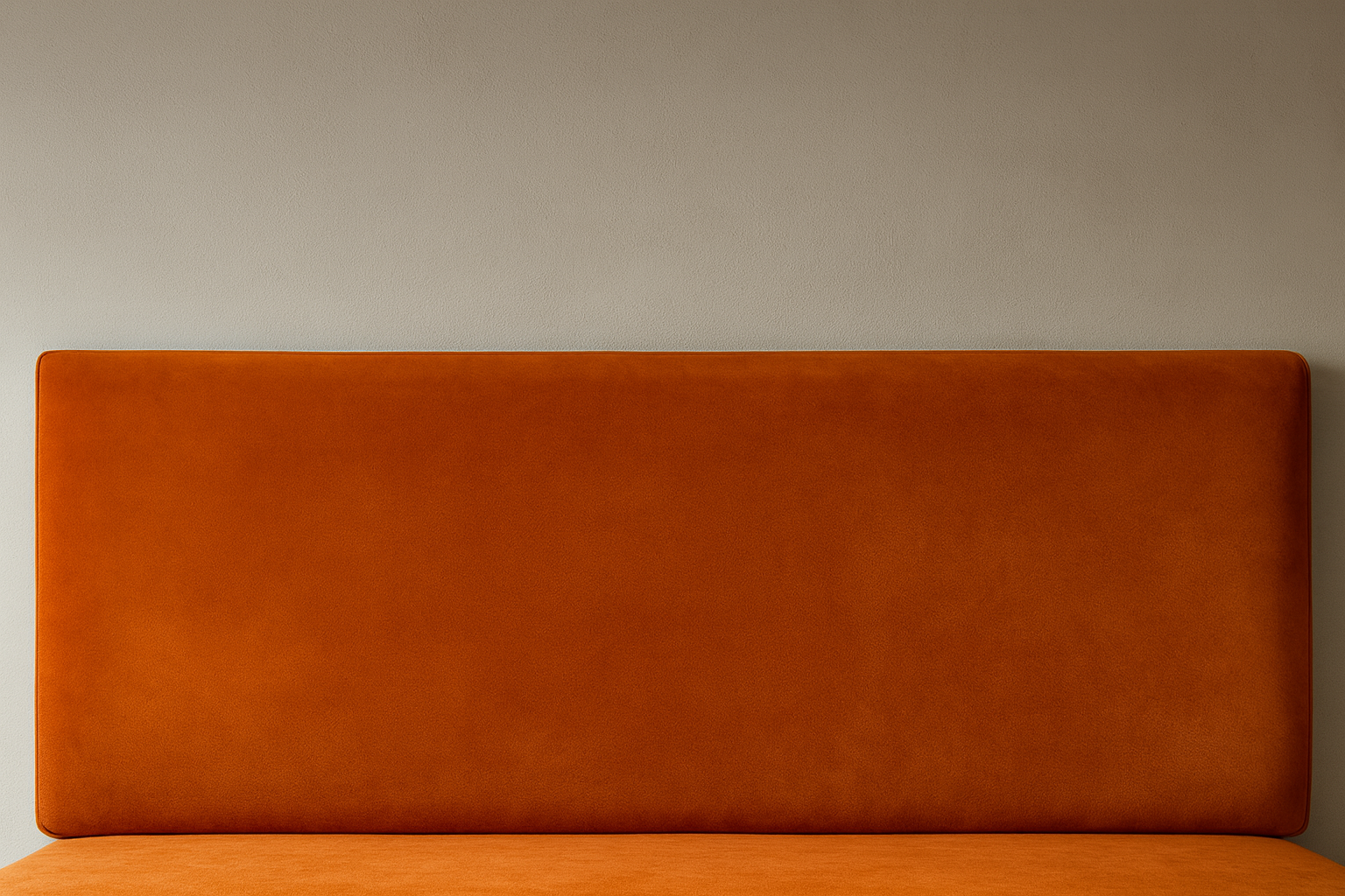 Plain upholstered backrest in premium fabric